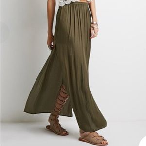 High- Double Slit Maxi Skirt